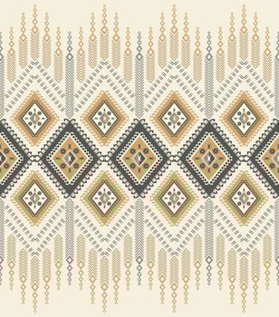 Ethnic geometric vintage pattern. Ethnic border element. Ethnic geometric diamond shape seamless pattern background. Embroidery folk pattern for fabric, textile, interior decoration elements. vector