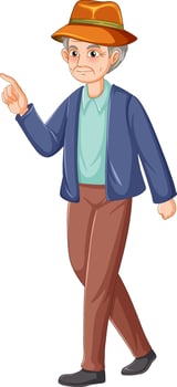A male senior cartoon character vector