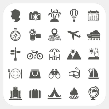 Travel and Vacation icons set vector