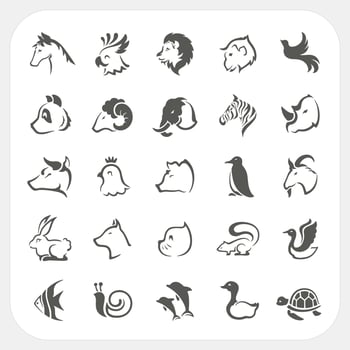 Animals icons set vector