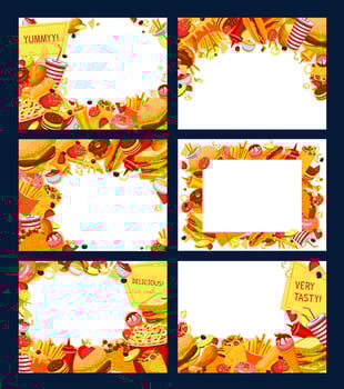 Vector fast food restaurant meals posters