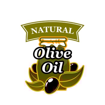 Vector natural olive oil and olives icon