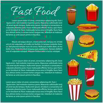 Fast food vector poster or infographics template