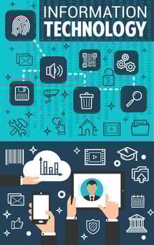 Information technology banner for business concept vector