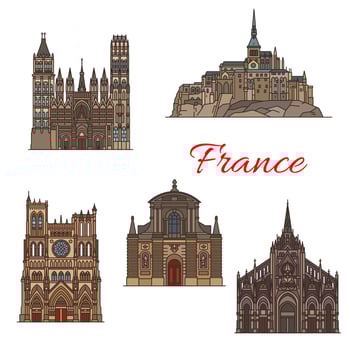 Travel landmark of France icon for tourism design vector