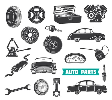 Equipment for auto repair vector