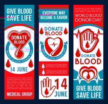 Blood donation vector banners