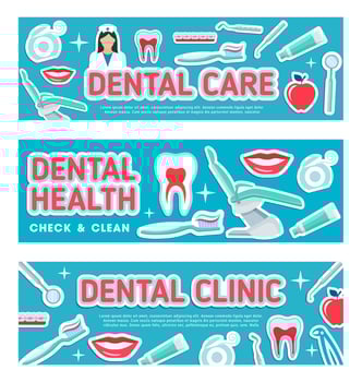 Dental care vector banners