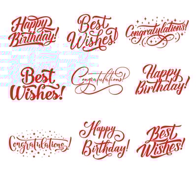 Congratulations lettering for greeting card design vector