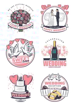 Wedding celebration vintage symbol design vector