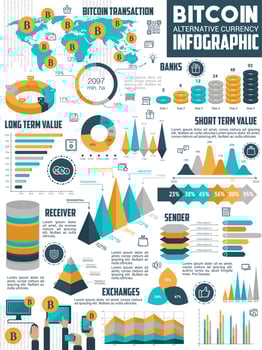 Bitcoin cryptocurrency infographic of crypto money vector