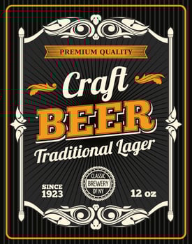 Vector craft beer premium quality poster