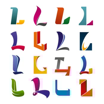 Alphabet letter L icon for modern business card vector