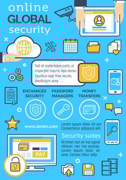 Vector poster for online global security