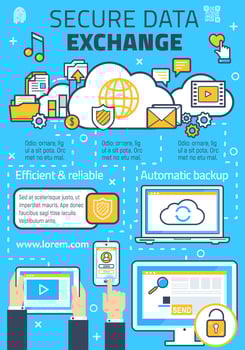 Vector poster for secure online data exchange