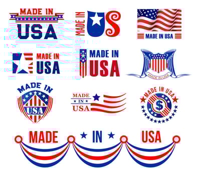 Vector icons or bagdes for made in USA