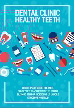 Dental health clinic vector poster