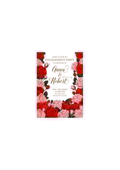 Vector engagement invitation card of roses flowers