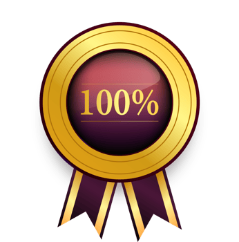 100 percent realistic gold labels and badges with ribbon. png