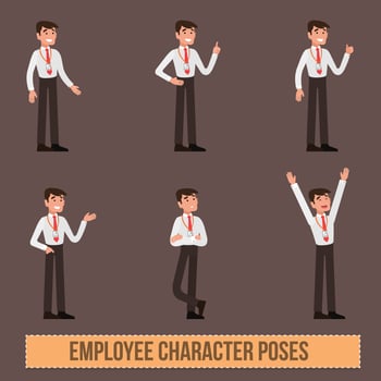 Vector Employee Character Poses