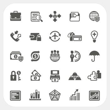 Business and finance icons set vector