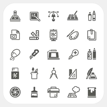 Graphic design icons set vector