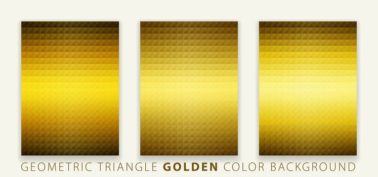 Geometric Triangle Pyramid Golden Color Background vector