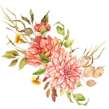 Hand Painted Autumn Floral Bouquets, Floral Compositions with Autumn Flowers png