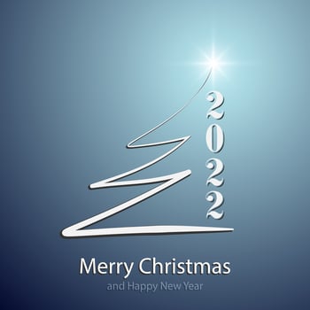 Happy New Year eve 2022. Minimalistic text template for banner, flyer and greeting card. Vector