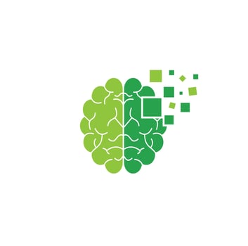 digital brain technology logo design vector illustration.