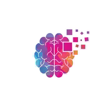 digital brain technology logo design vector illustration.