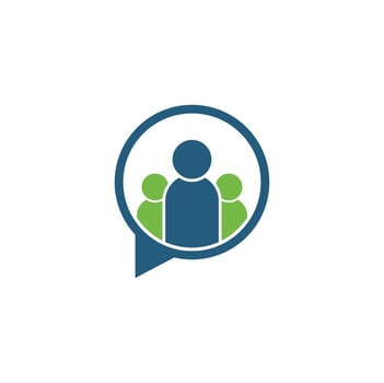 People chat logo design. people logo icon. Talk logo template vector