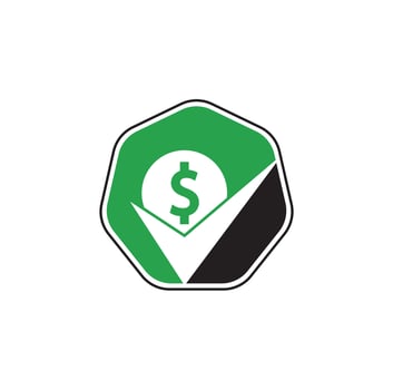 Money check logo design. Cash Icon symbol design. Good payment logo template. vector