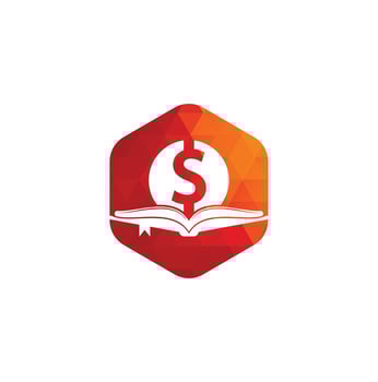 Money Book Icon Logo Design Element. Doller and book icon with logo. vector