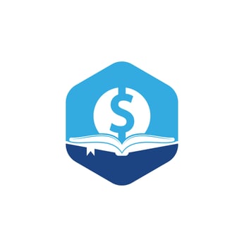 Money Book Icon Logo Design Element. Doller and book icon with logo. vector
