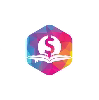 Money Book Icon Logo Design Element. Doller and book icon with logo. vector