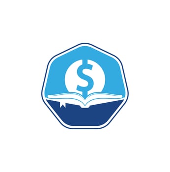 Money Book Icon Logo Design Element. Doller and book icon with logo. vector