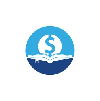 Money Book Icon Logo Design Element. Doller and book icon with logo. vector