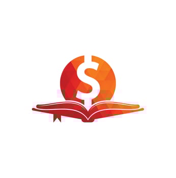 Money Book Icon Logo Design Element. Doller and book icon with logo. vector
