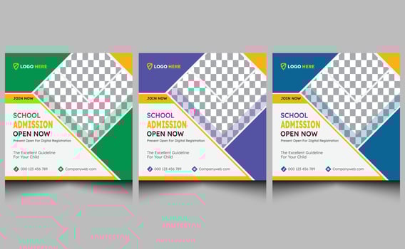 Elegant creative corporate modern professional square back to school admission education online digital marketing advertisement web banner social media post template design. vector