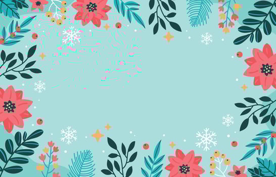 Winter Floral Border Frame vector