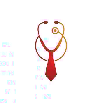 Medical job logo design template. Medical jobs logo inspiration with tie and stethoscope logo design. vector