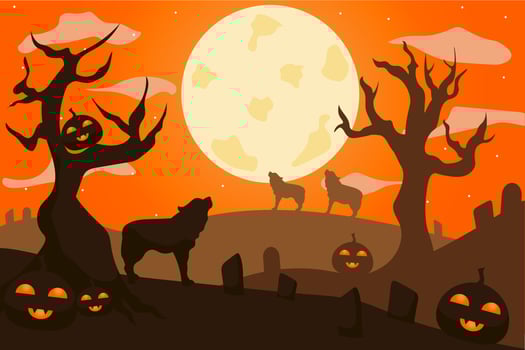halloween night vibes vector