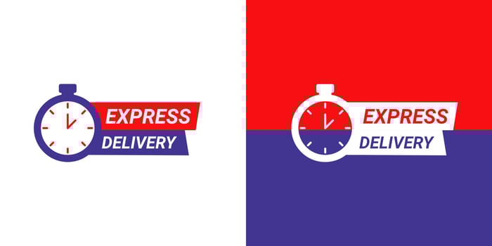 Express delivery timer stopwatch. Modern simple icon symbol logo sign. vector