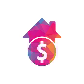 Home Pay Logo Template Design Vector. Coin and real estate logo combination. Money and house symbol or icon vector