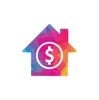 Home Pay Logo Template Design Vector. Coin and real estate logo combination. Money and house symbol or icon vector
