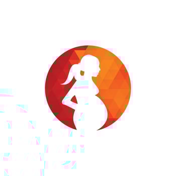 Pregnant woman logo. pregnant women vector icon template.