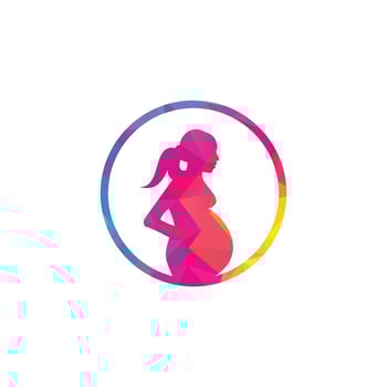 Pregnant woman logo. pregnant women vector icon template.