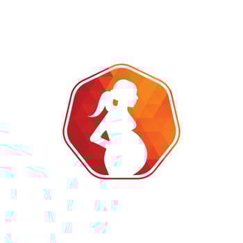 Pregnant woman logo. pregnant women vector icon template.