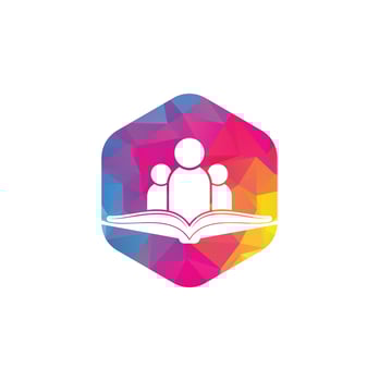 Book and people logo concept. Education logo, people and book icon. vector